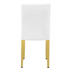 Juego de 2 sillas de comedor modernas tapizadas en PU con patas de metal dorado, lujosas sillas sin reposabrazos para cocina o comedor
