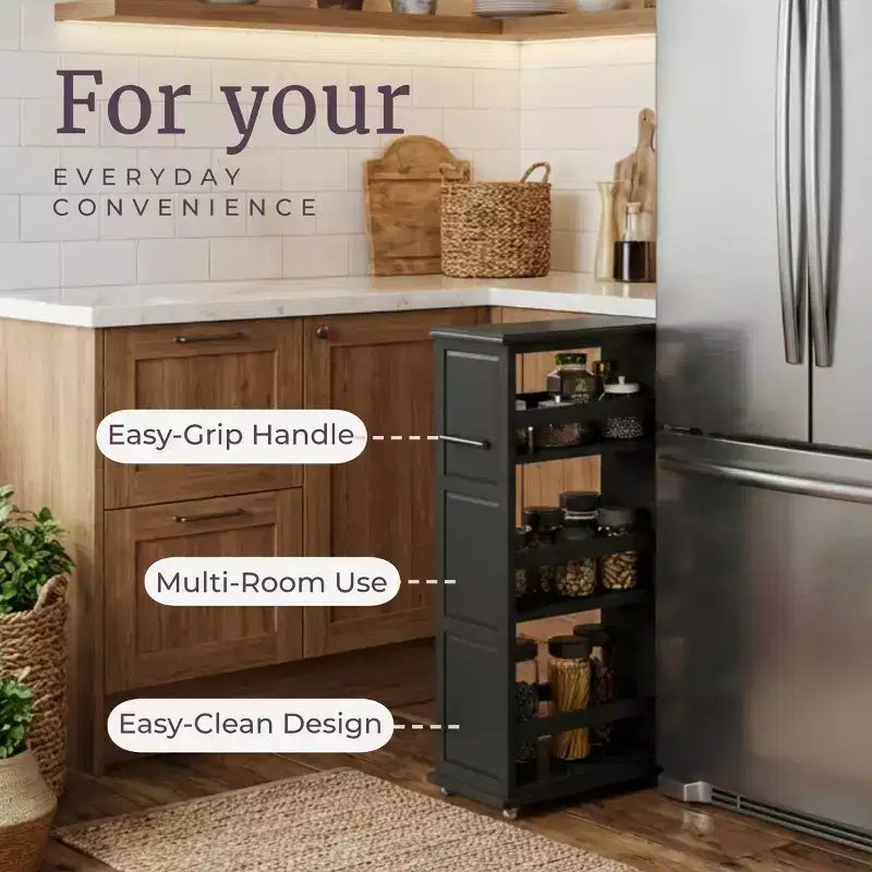 Lavish Home Carro de Almacenamiento Estrecho con Ruedas