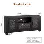 Mueble de TV estilo rústico para televisores de 55 pulgadas, centro de entretenimiento con puerta acrílica y estantes ajustables, aparador con almacenamiento para sala de estar