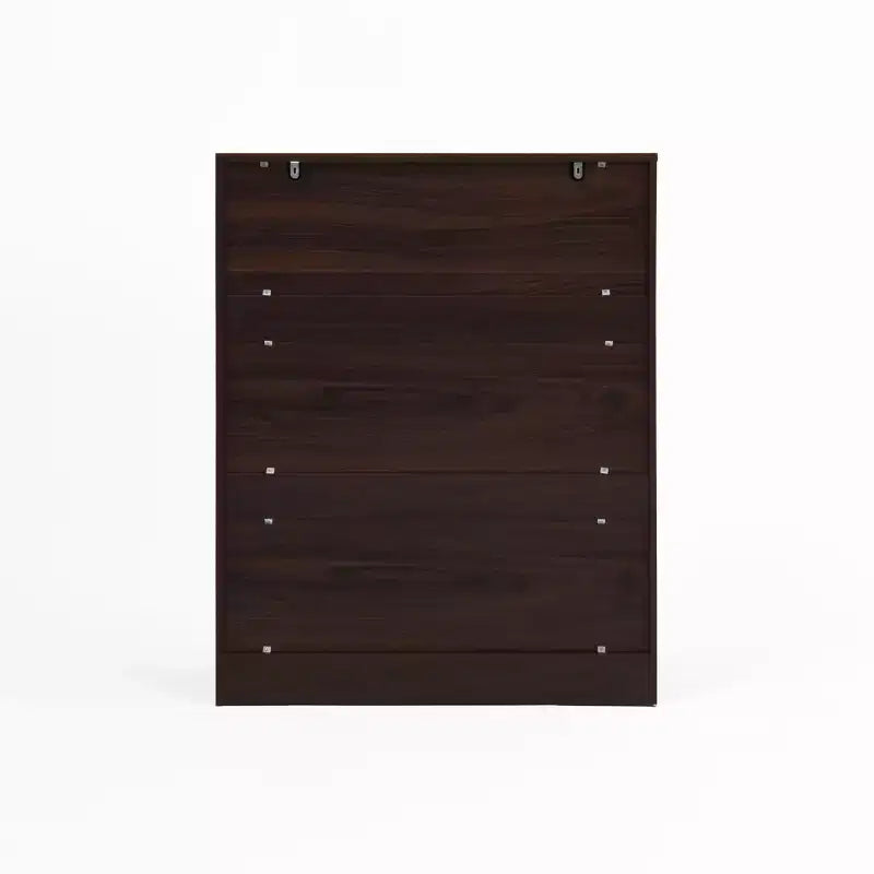 Zapatero de Madera Independiente de Cuatro Niveles con un Cajón, Puertas de Armario Blancas y Estantes Ajustables, Ideal para Entradas, Nogal