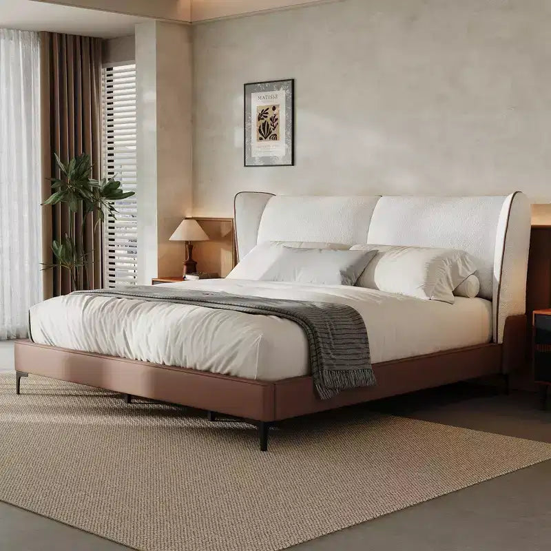 Christopher Knight Home Tatiana Modern Teddy Fleece Upholstered with Wingback Headboard
