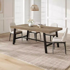 Mesa de comedor rectangular de 70.87 pulgadas para 6-8 personas, mesa de comedor grande y larga con tablero de madera rústica, estructura de metal fuerte, estilo industrial moderno