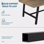 Mesa de comedor rectangular de 70.87 pulgadas para 6-8 personas, mesa de comedor grande y larga con tablero de madera rústica, estructura de metal fuerte, estilo industrial moderno