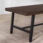 Mesa de comedor rectangular de 70.87 pulgadas para 6-8 personas, mesa de comedor grande y larga con tablero de madera rústica, estructura de metal fuerte, estilo industrial moderno