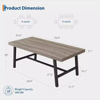 Mesa de comedor rectangular de 70.87 pulgadas para 6-8 personas, mesa de comedor grande y larga con tablero de madera rústica, estructura de metal fuerte, estilo industrial moderno