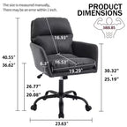 Silla de oficina de cuero sintético de primera calidad con ajuste de altura - Adecuada para usar en oficinas, dormitorios, tocadores y otros entornos interiores