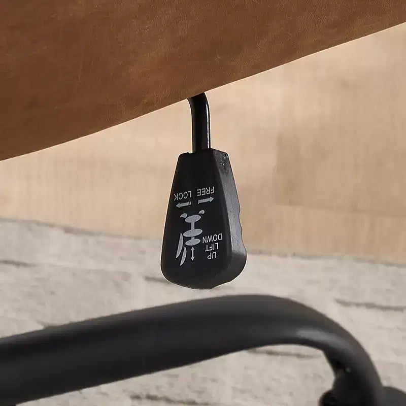 Silla de oficina de cuero sintético de primera calidad con ajuste de altura - Adecuada para usar en oficinas, dormitorios, tocadores y otros entornos interiores
