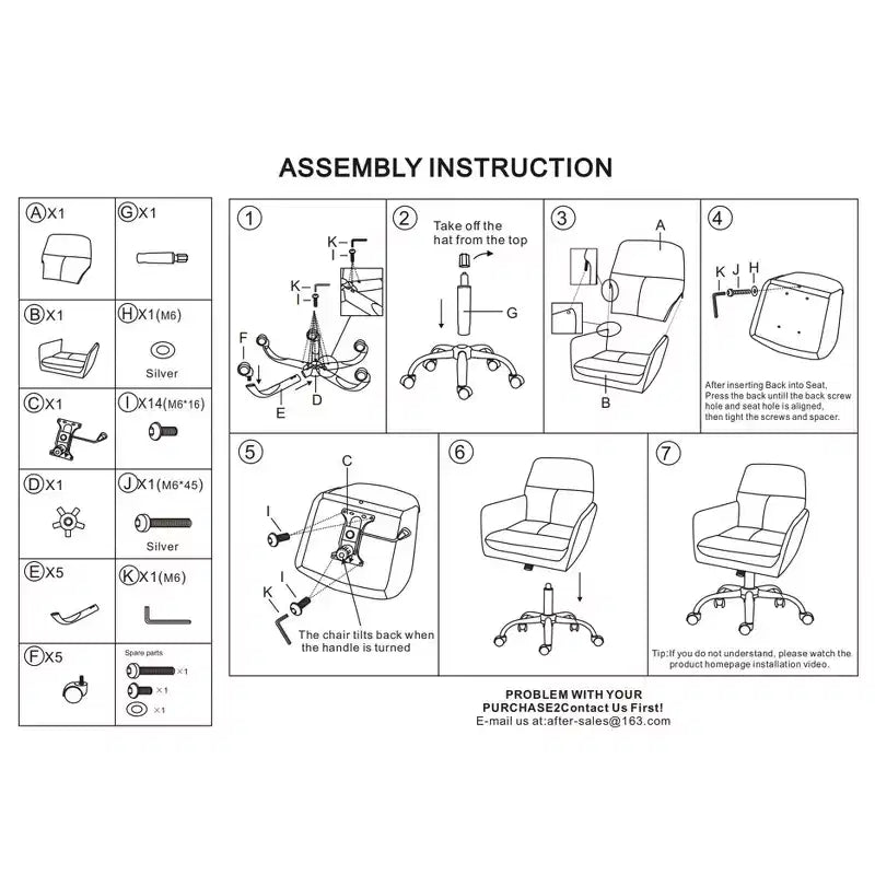 Silla de oficina de cuero sintético de primera calidad con ajuste de altura - Adecuada para usar en oficinas, dormitorios, tocadores y otros entornos interiores