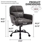 Silla de oficina de cuero sintético de primera calidad con ajuste de altura - Adecuada para usar en oficinas, dormitorios, tocadores y otros entornos interiores