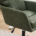 Silla de oficina de cuero sintético de primera calidad con ajuste de altura - Adecuada para usar en oficinas, dormitorios, tocadores y otros entornos interiores