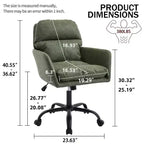 Silla de oficina de cuero sintético de primera calidad con ajuste de altura - Adecuada para usar en oficinas, dormitorios, tocadores y otros entornos interiores