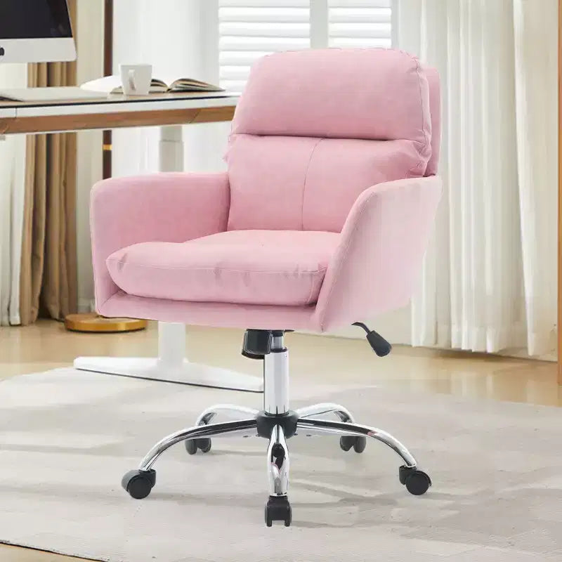 Silla de oficina de cuero sintético de primera calidad con ajuste de altura - Adecuada para usar en oficinas, dormitorios, tocadores y otros entornos interiores