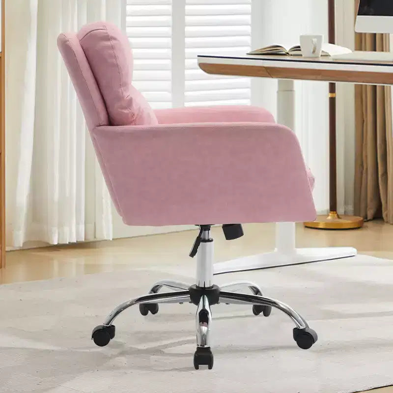 Silla de oficina de cuero sintético de primera calidad con ajuste de altura - Adecuada para usar en oficinas, dormitorios, tocadores y otros entornos interiores