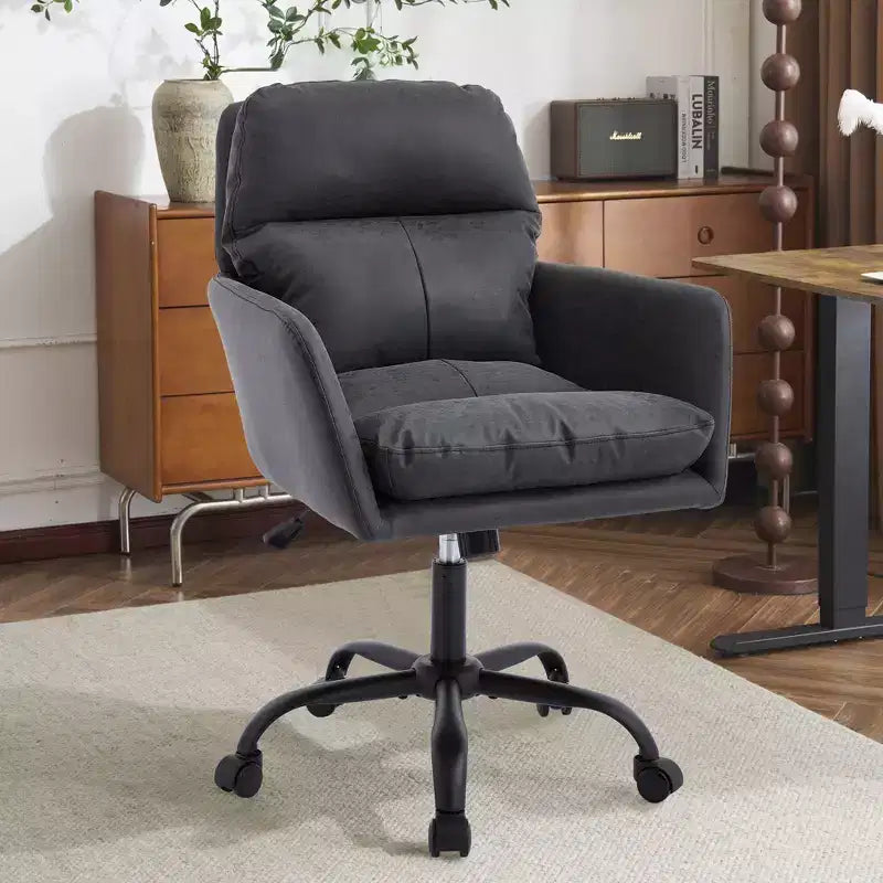 Premium PU Leather Office Chair with Height Adjustment - Suitable for Office, Bedroom, Dressing Table and Other Indoor Environments Use