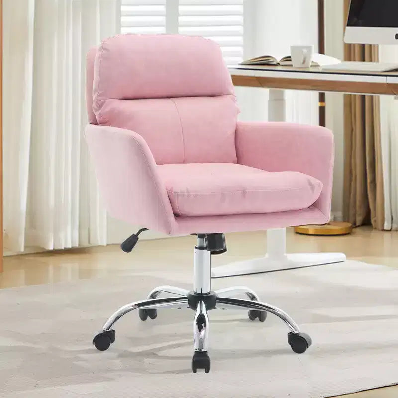 Silla de oficina de cuero sintético de primera calidad con ajuste de altura - Adecuada para usar en oficinas, dormitorios, tocadores y otros entornos interiores