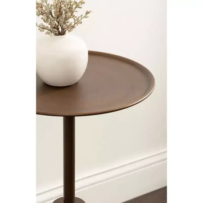 Mesa auxiliar redonda, 14x14x24, Dorada
