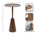 Mesa auxiliar redonda, 14x14x24, Dorada