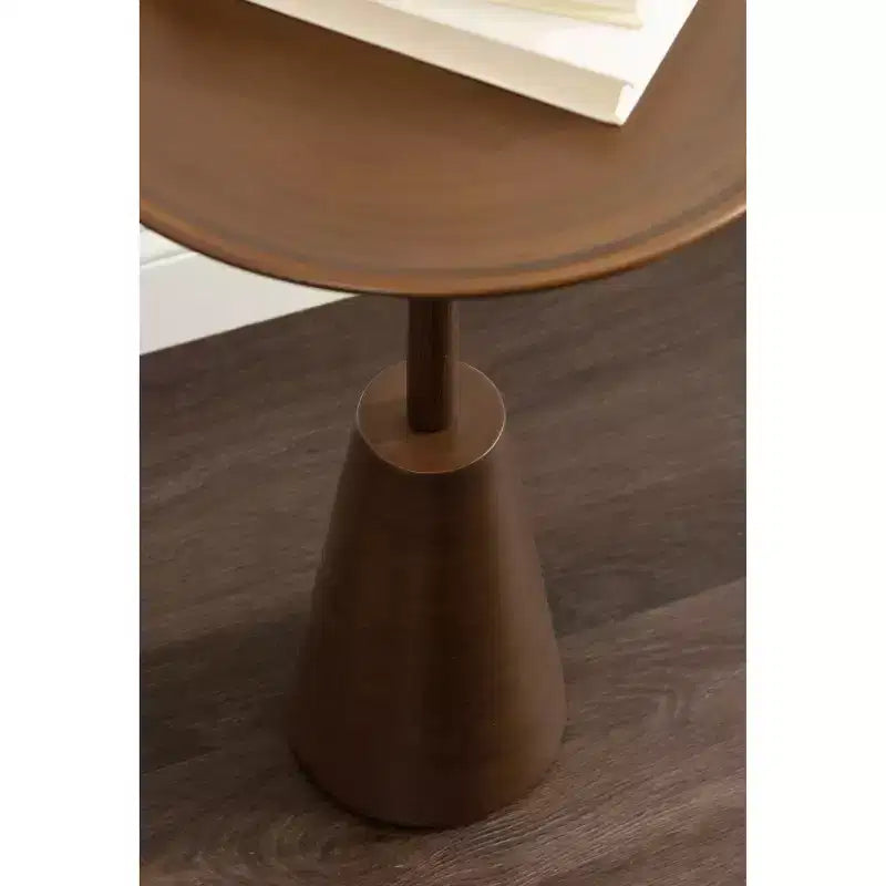 Mesa auxiliar redonda, 14x14x24, Dorada