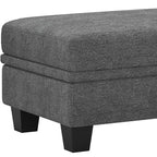 Pouffe de rangement en chenille noire 46
