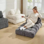 Sofá cama convertible multifuncional 3 en 1 - Tela de pana capitoné, paso de 10 mm, sofá cama plegable con almohadas, colchón cómodo.