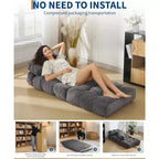 Sofá cama convertible multifuncional 3 en 1 - Tela de pana capitoné, paso de 10 mm, sofá cama plegable con almohadas, colchón cómodo.