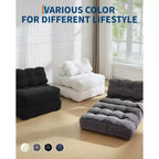 Sofá cama convertible multifuncional 3 en 1 - Tela de pana capitoné, paso de 10 mm, sofá cama plegable con almohadas, colchón cómodo.