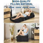Sofá cama convertible multifuncional 3 en 1 - Tela de pana capitoné, paso de 10 mm, sofá cama plegable con almohadas, colchón cómodo.