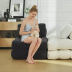 Sofá cama convertible multifuncional 3 en 1 - Tela de pana capitoné, paso de 10 mm, sofá cama plegable con almohadas, colchón cómodo.