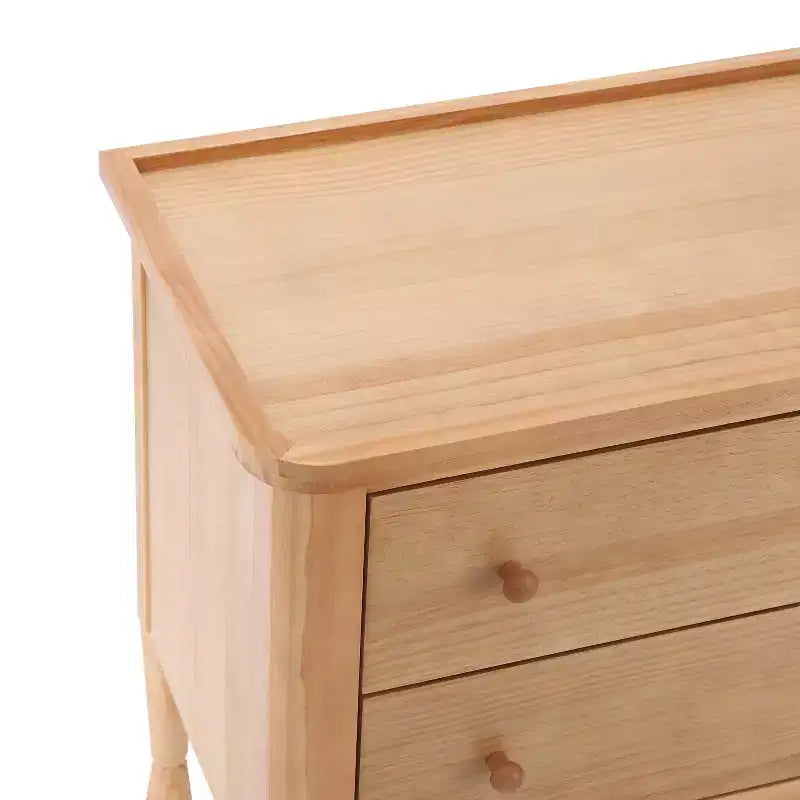 Mesita de noche moderna de madera con 2 cajones y tablero con bandeja
