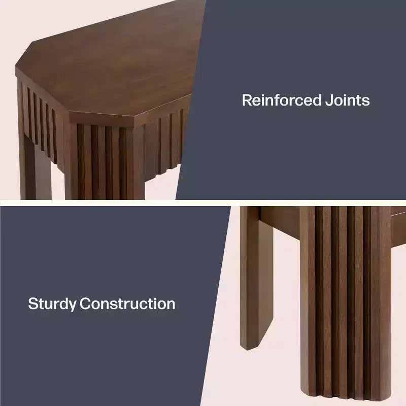 Mesa Consola de Madera Maciza Acanalada 36