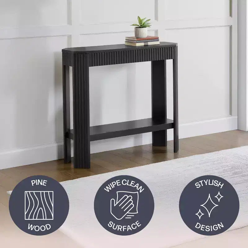 Mesa Consola de Madera Maciza Acanalada 36