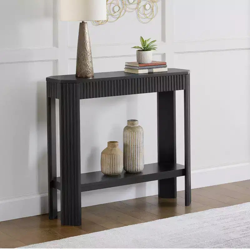 Mesa Consola de Madera Maciza Acanalada 36
