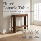 Mesa Consola de Madera Maciza Acanalada 36