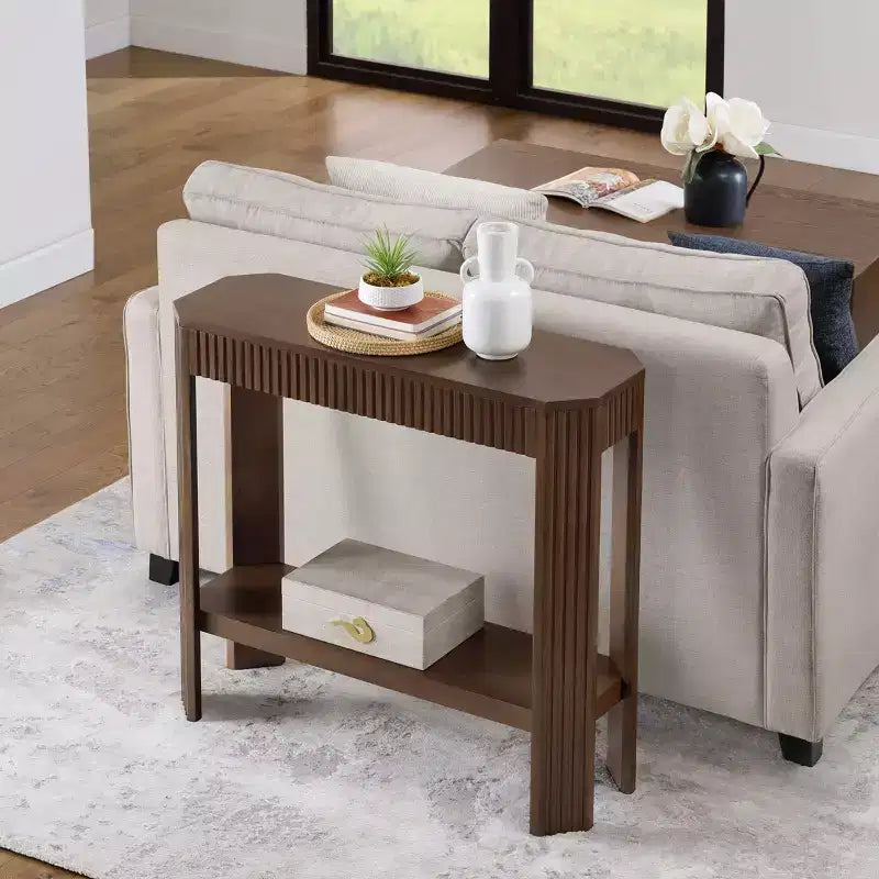 Mesa Consola de Madera Maciza Acanalada 36