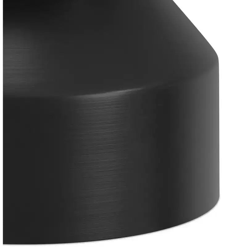 Mesa auxiliar moderna de metal con tapa de mármol auténtico de 16 pulgadas de ancho en blanco/negro, ensamblada