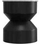 Mesa auxiliar moderna de metal con tapa de mármol auténtico de 16 pulgadas de ancho en blanco/negro, ensamblada