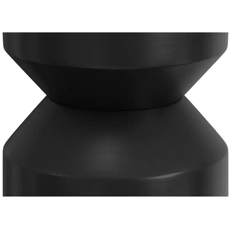Mesa auxiliar moderna de metal con tapa de mármol auténtico de 16 pulgadas de ancho en blanco/negro, ensamblada