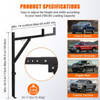 Porta Escaleras Ajustable de Alta Resistencia para Camionetas, Construcción de Acero, Extensible de 19 a 34 pulgadas, Altura de 44.5 a 49.5 pulgadas, Carga de 250 lbs, Ideal para Kayaks