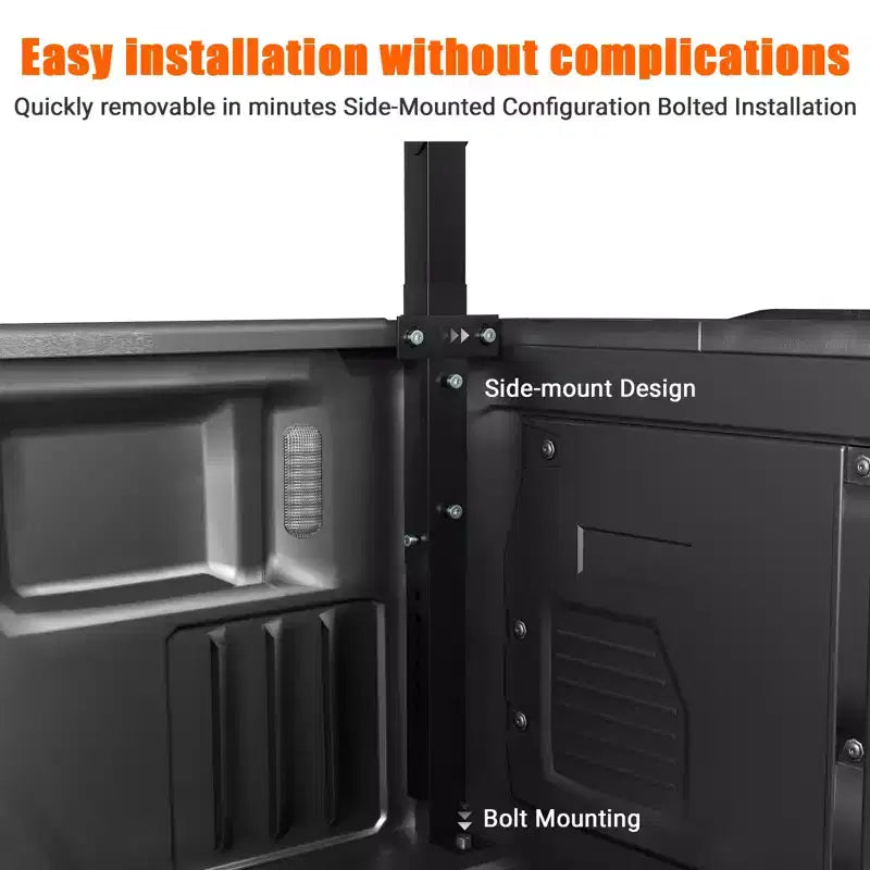 Porta Escaleras Ajustable de Alta Resistencia para Camionetas, Construcción de Acero, Extensible de 19 a 34 pulgadas, Altura de 44.5 a 49.5 pulgadas, Carga de 250 lbs, Ideal para Kayaks