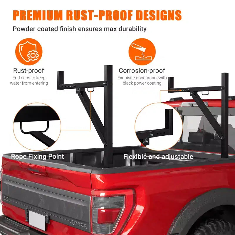 Porta Escaleras Ajustable de Alta Resistencia para Camionetas, Construcción de Acero, Extensible de 19 a 34 pulgadas, Altura de 44.5 a 49.5 pulgadas, Carga de 250 lbs, Ideal para Kayaks
