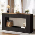 Lantine 55 Entryway Table, Modern Console Table with 2-Tier Storage, Narrow Sofa Furniture for Living Room, Entrance, Hallway, Black