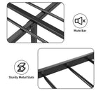 Estructura de cama King Size con cabecero, base de plataforma industrial King con 14 fuertes listones metálicos de soporte, almacenamiento debajo de la cama, sin ruido