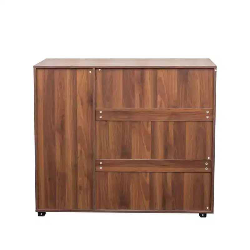 Zapatero de 5 niveles con estantes ajustables y puertas con celosía, armario de almacenamiento de zapatos de madera para entradas, vestidores y salas de estar
