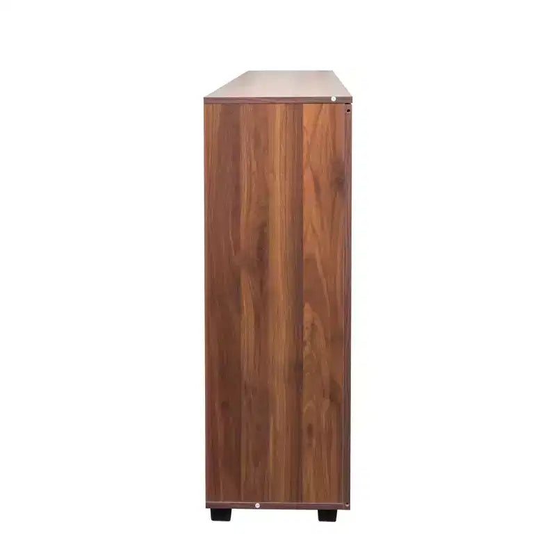 Zapatero de 5 niveles con estantes ajustables y puertas con celosía, armario de almacenamiento de zapatos de madera para entradas, vestidores y salas de estar