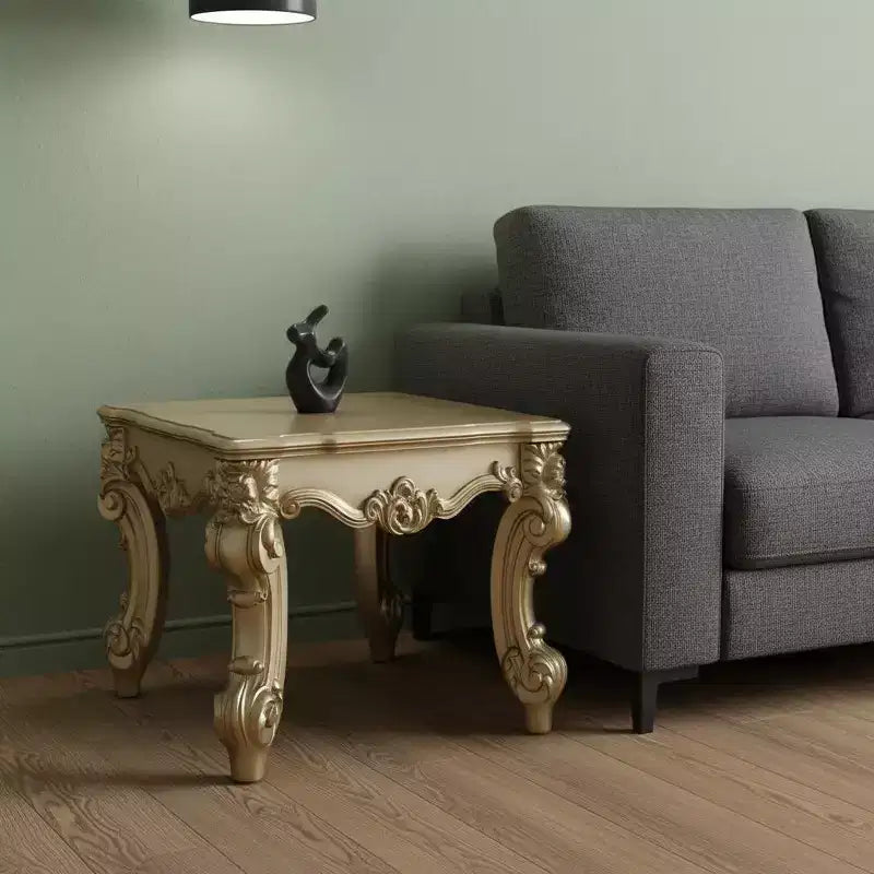 HomeRoots 26 Gold Patina Manufactured Wood Square End Table