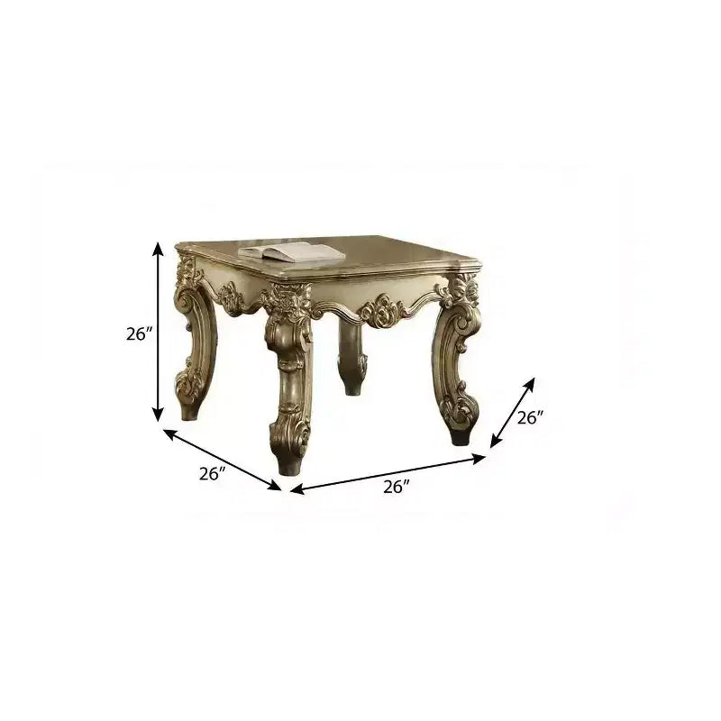 HomeRoots 26 Gold Patina Manufactured Wood Square End Table