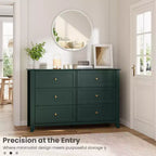 6-Drawer Modern Wooden Dresser, Large Chest of Drawers with Deep Drawers & Metal Knobs, Storage Cabinet for Bedroom, Entryway & Hallway