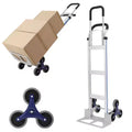 650 lb Stair Climbing Hand Truck Dolly, Heavy Duty Aluminum 2-in-1 Convertible Cart with Tri-Wheel Design & Dual Grip Handles