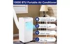 Climatiseur portable GustoWave 10 000 BTU - 3-en-1 : Refroidisseur, déshumidificateur et ventilateur - Refroidit jusqu'à 42 m², Ultra-silencieux, Économe en énergie, Télécommande