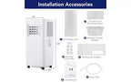 Climatiseur portable GustoWave 10 000 BTU - 3-en-1 : Refroidisseur, déshumidificateur et ventilateur - Refroidit jusqu'à 42 m², Ultra-silencieux, Économe en énergie, Télécommande